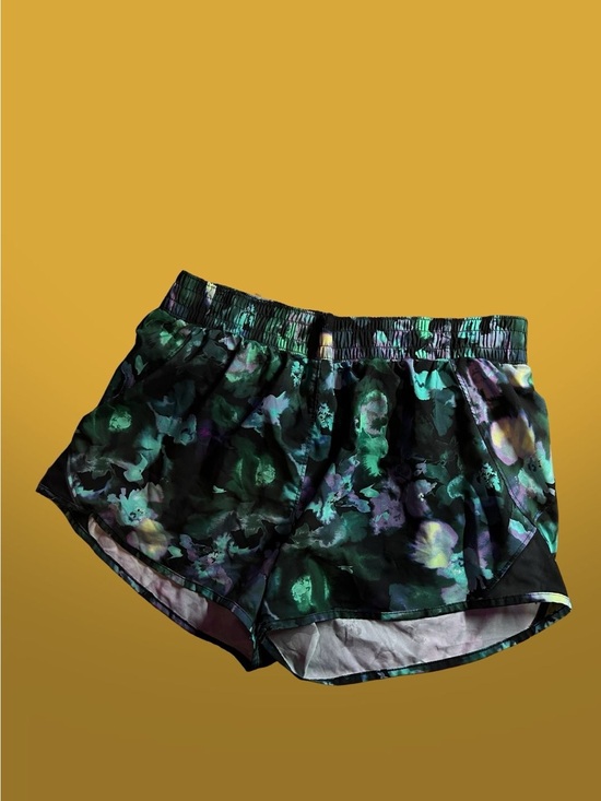 all in motion Pants - all in motion Black Floral Athletic Shorts with Green & Purple Accents
